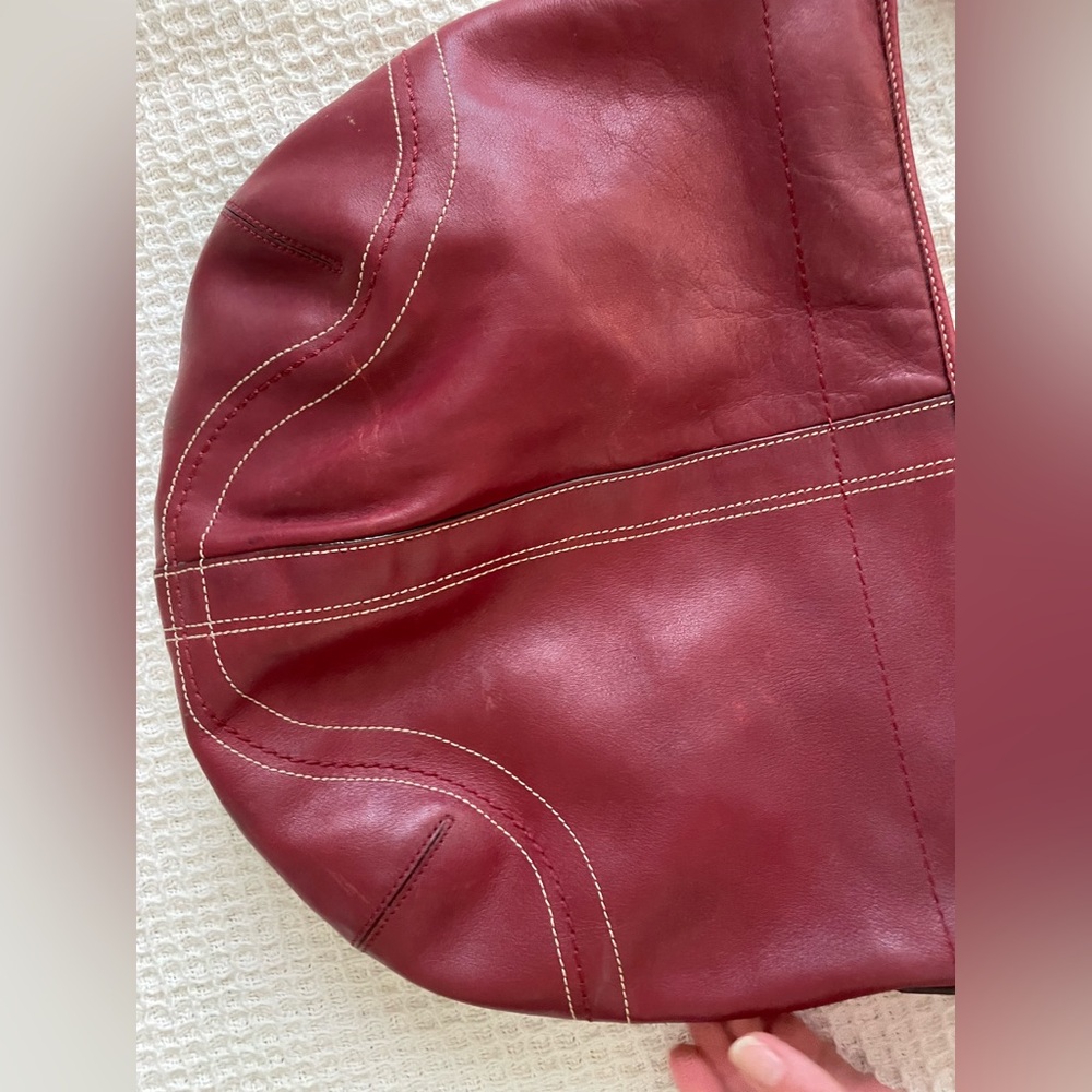 Coach Burgundy Hobo Leather Shoulder Bag - Picture 5 of 16